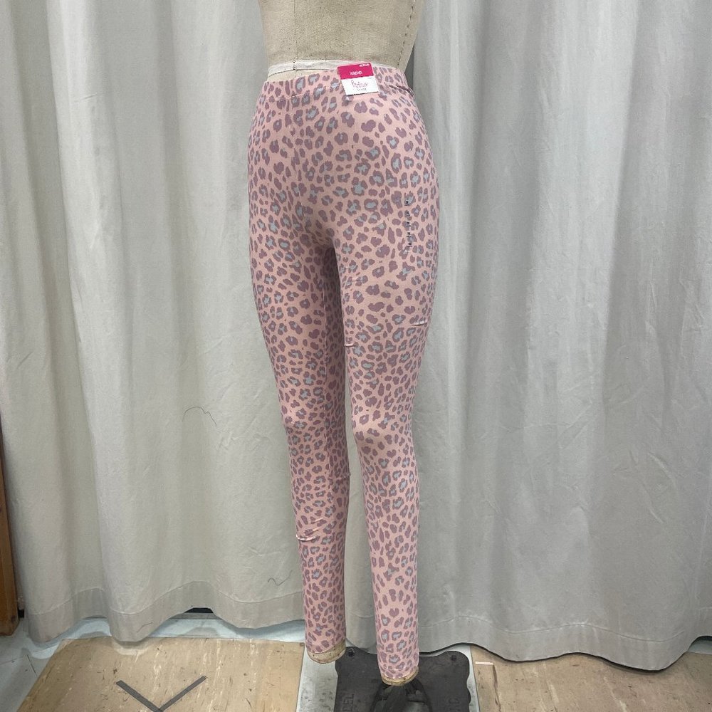 Pink and Lavender Leopard Print Leggings Flirtitude Size M NWT